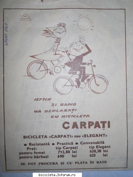 Istoria reclamelor la biciclete - Hop si prima poza, !! ;) - Istorie