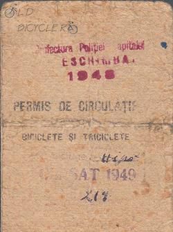permis de biciclete si triciclete 18 august 1948 permis de biciclete si triciclete 18 august 1948