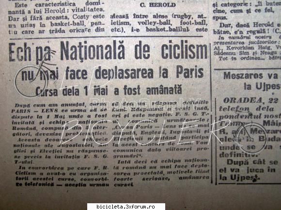 24 04 1947 ziare vechi & continut ciclist